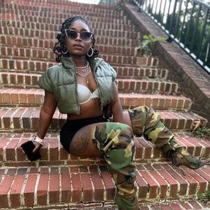 Money Green Cropped Puffer Vest